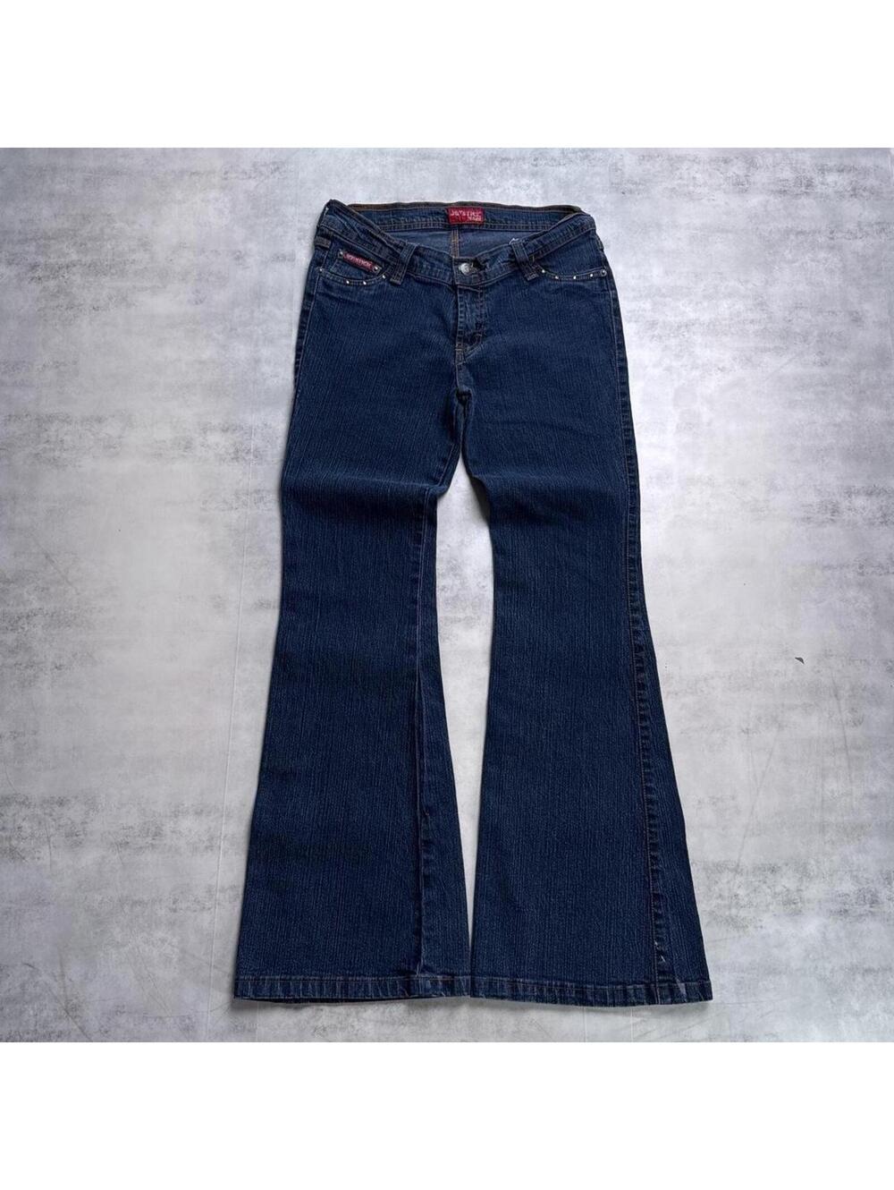 Y2K Joystick 00s Blue Flared Denim Jeans